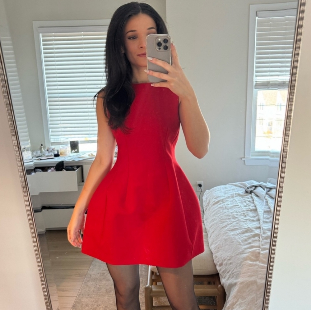 Zara Voluminous Short Dress Red Size M